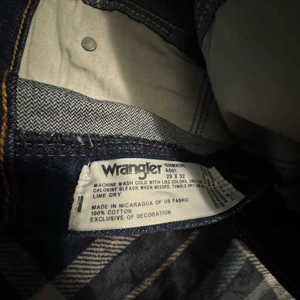 starched wrangler jeans. Size 29X 32.